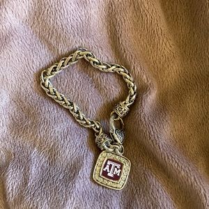 Texas A&M Bracelet silver maroon NWOT